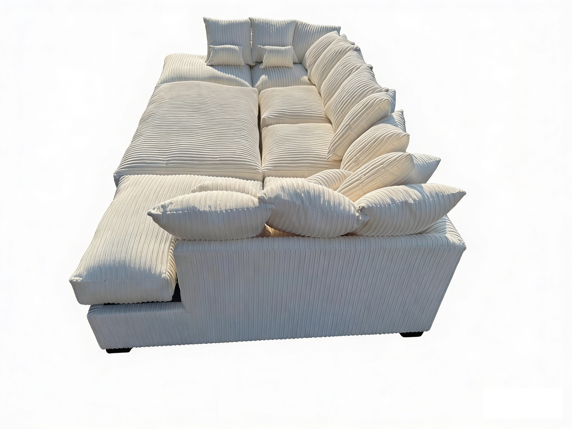 Cinema Large U Shape Sofa Jumbo Cord Fabric Mink