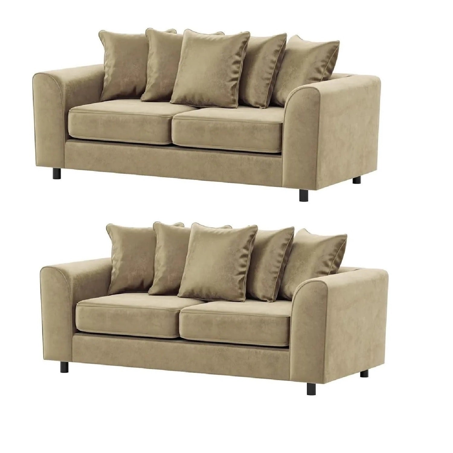 Arizona Plush Velvet 3+2 Seater Sofa Set, 2+2 Seater Sofa, 3+3 Seater Seater