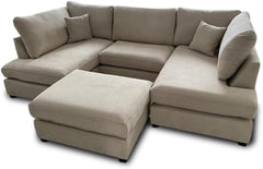 Harper 5 seater Cinema U shaped Chenille Fabric Corner Sofa