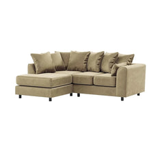 Arizona Plush Velvet Left Hand Facing Corner Sofa Beige