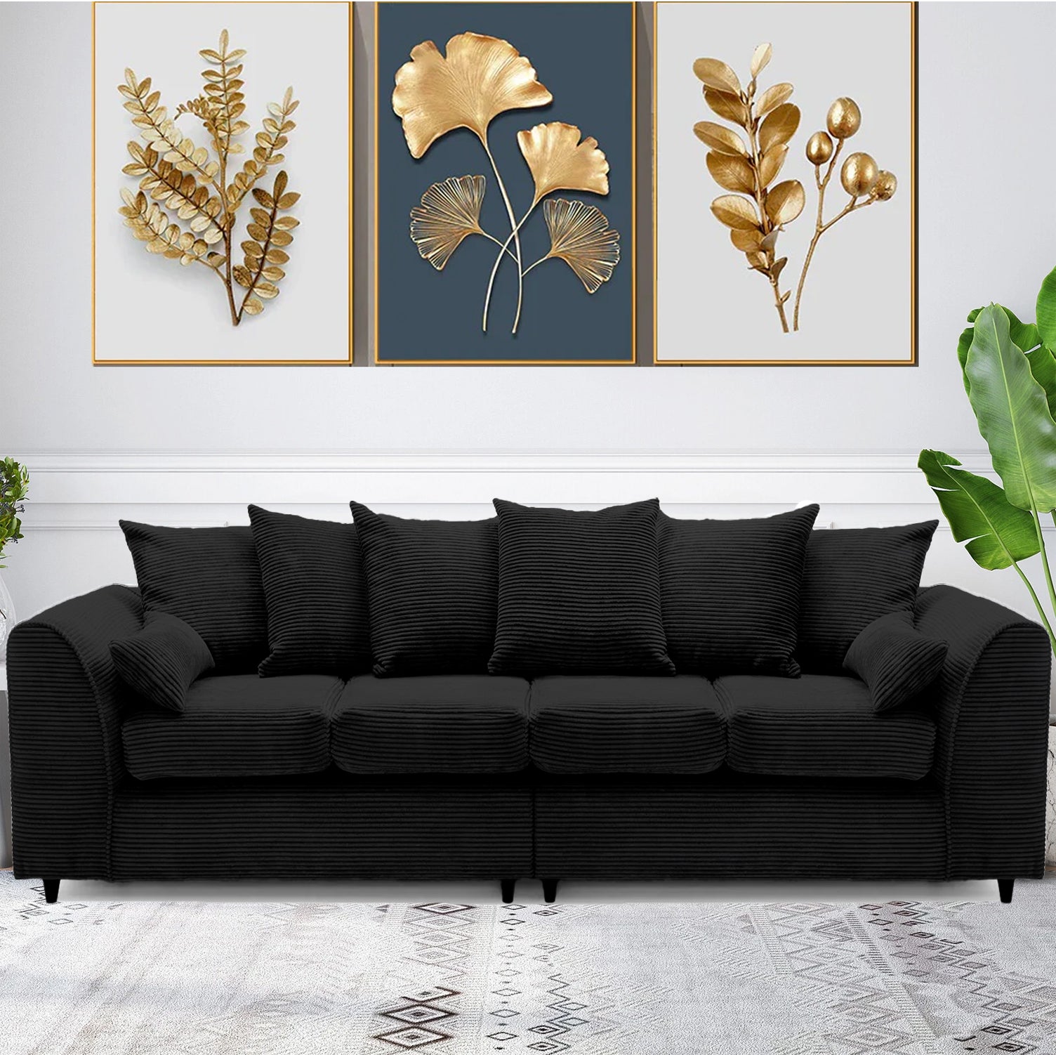 DYLAN 4 Seater Jumbo Cord Fabric Sofa