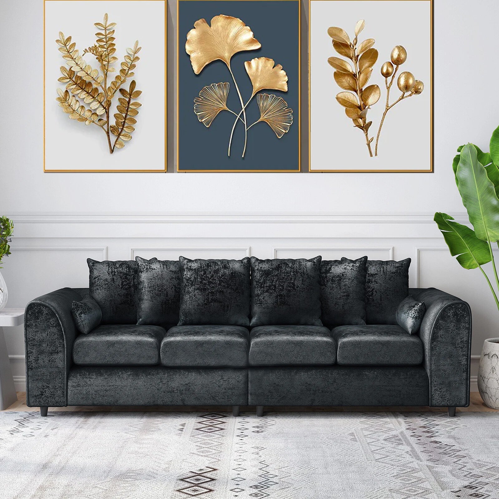 Bela Crushed Velvet 4 Seater Corner Sofa