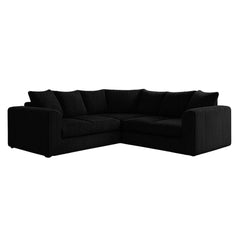 Hannah Jumbo Cord Scatter Back 2c2 Corner Sofa Black