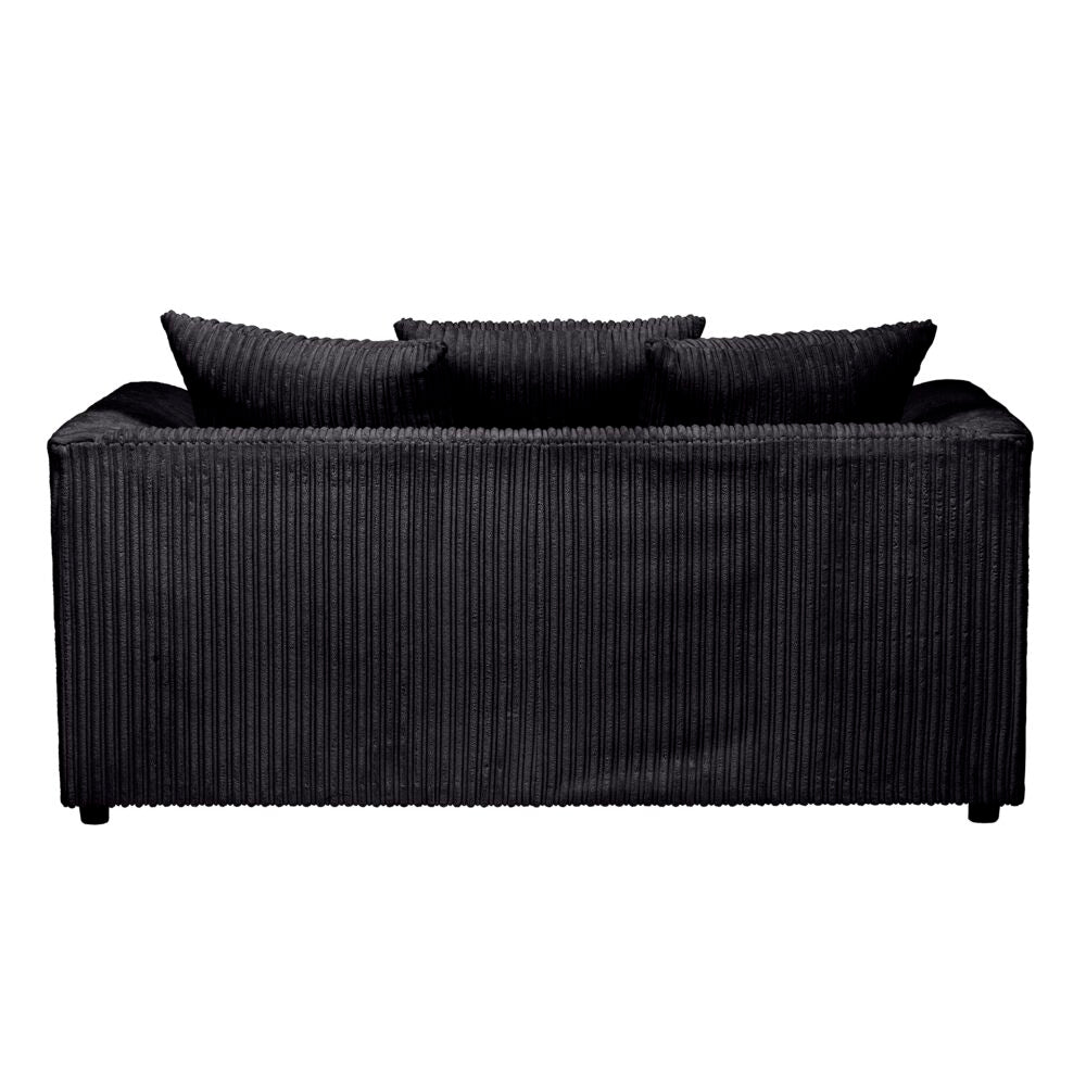 Hannah Jumbo Cord Scatter Back 2 Seater Sofa Black