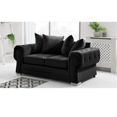 Verona Scatter Back Plush Velvet 3+2 Seater Sofa Set Black