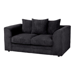 Hannah Jumbo Cord Scatter Back 2 Seater Sofa Black