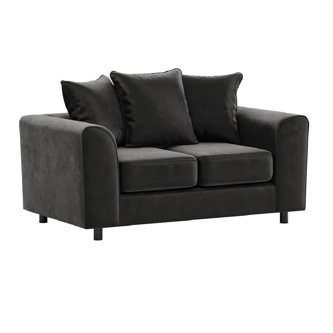 Arizona Plush Velvet 3+2 Seater Sofa Set Black