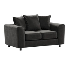 Arizona Plush Velvet 3+2 Seater Sofa Set Black