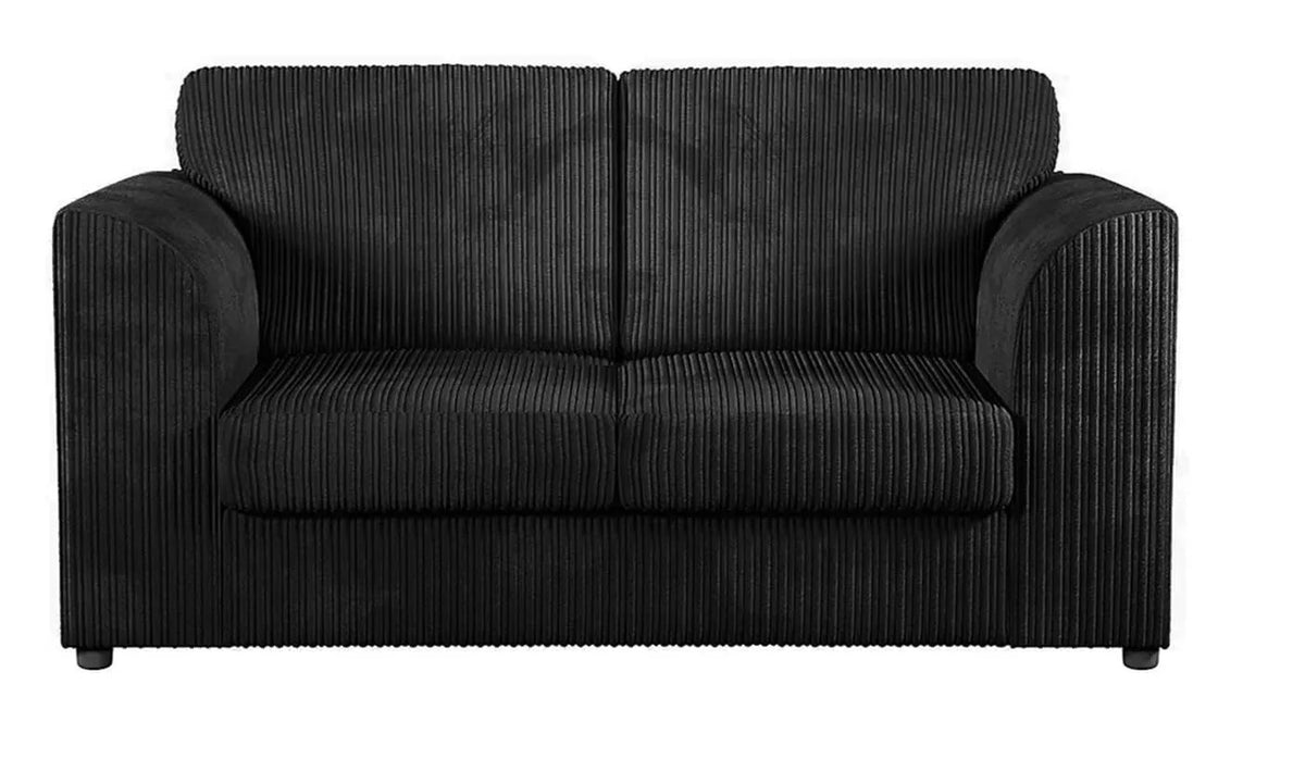 Hannah Jumbo Cord Full Back 2 Seater Sofa Black