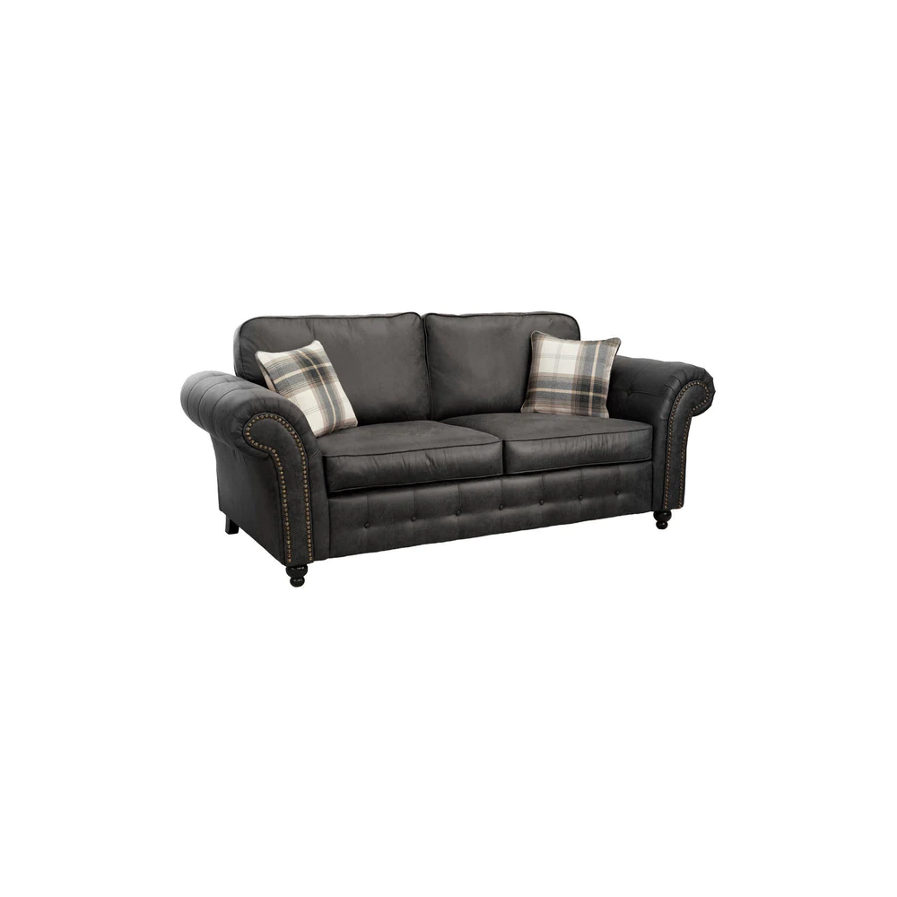Oakland Suede Leather 3 Seater Sofa