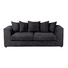 Hannah Jumbo Cord Scatter Back 3 Seater Sofa Black