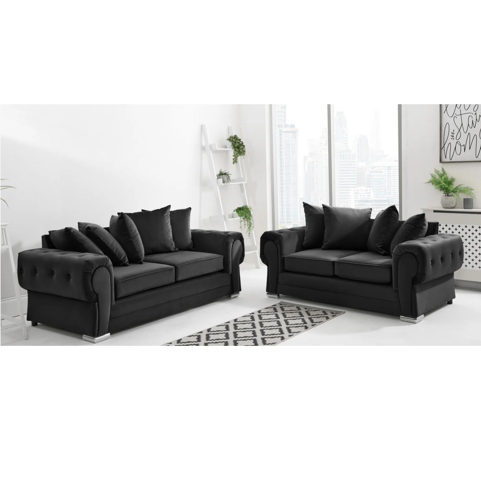 Verona Scatter Back Plush Velvet 3+2 Seater Sofa Set
