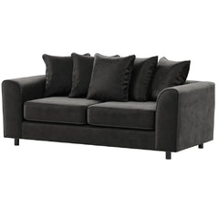 Arizona Plush Velvet 3+2 Seater Sofa Set Black