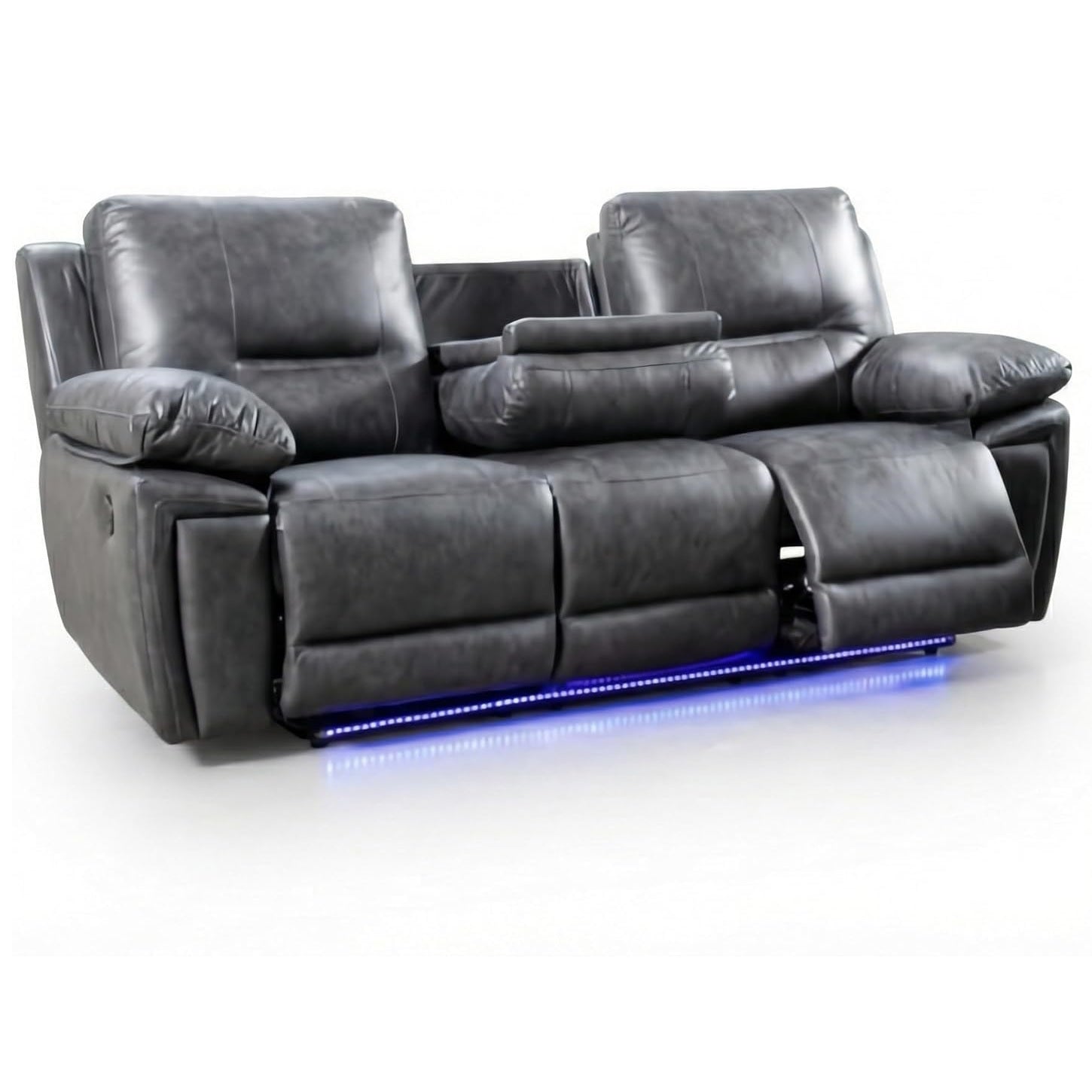 Sara Electric Leather 3+2 Seater Sofa Set Suite Black