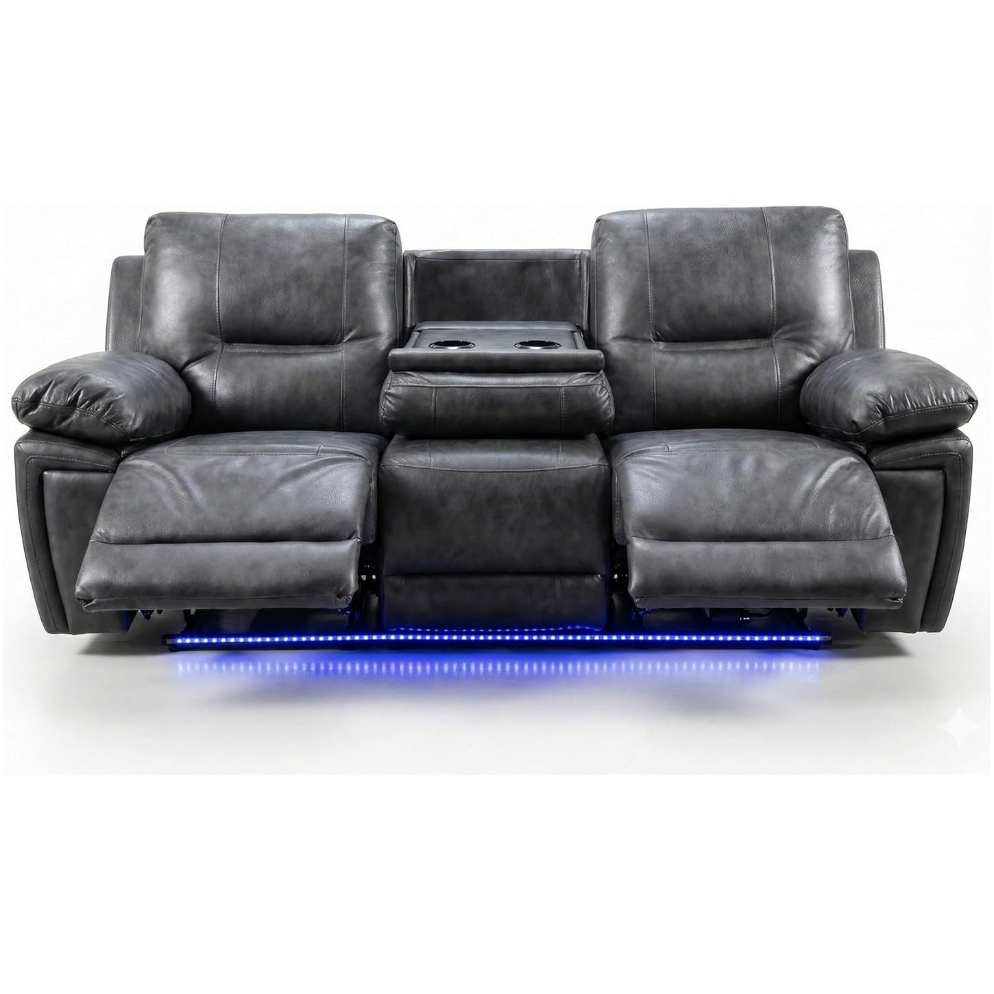 Sara Electric Leather 3+2 Seater Sofa Set Suite Black