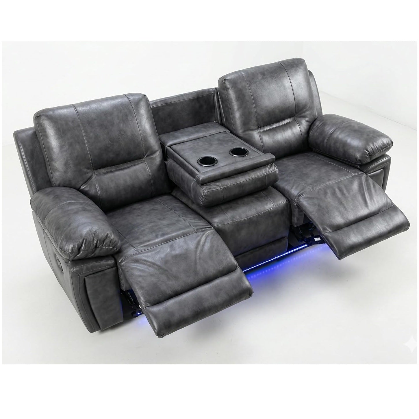 Sara Electric Leather 3+2 Seater Sofa Set Suite Black