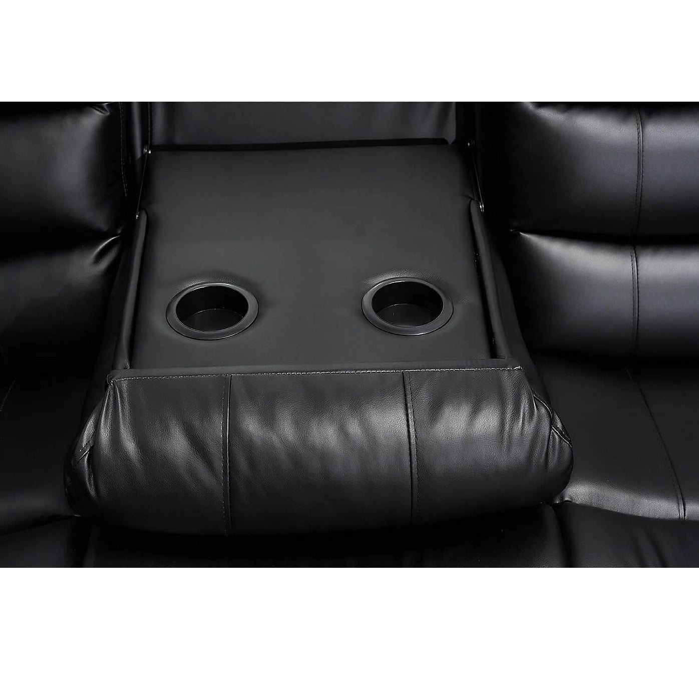Roma Electric Leather Recliner 3+2 Seater Sofa Set Black