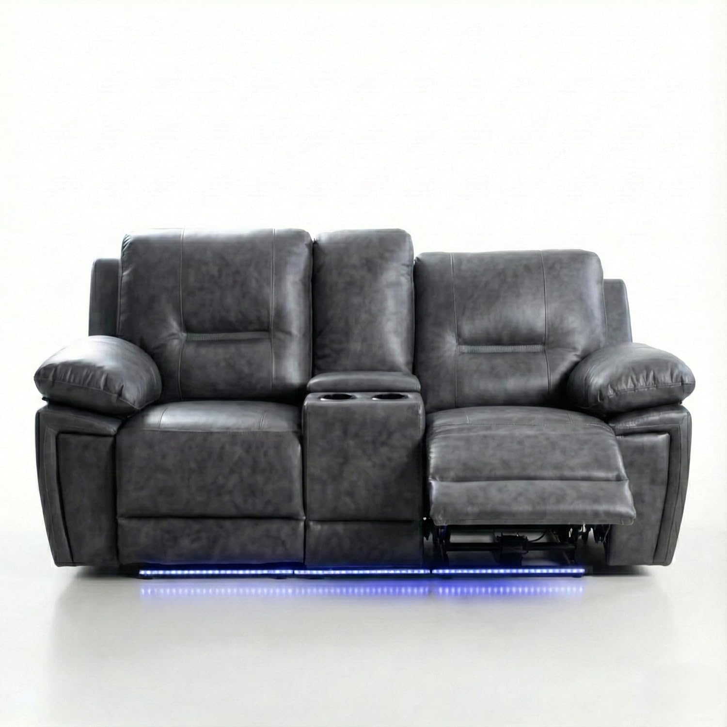 Sara Electric Leather 3+2 Seater Sofa Set Suite Black