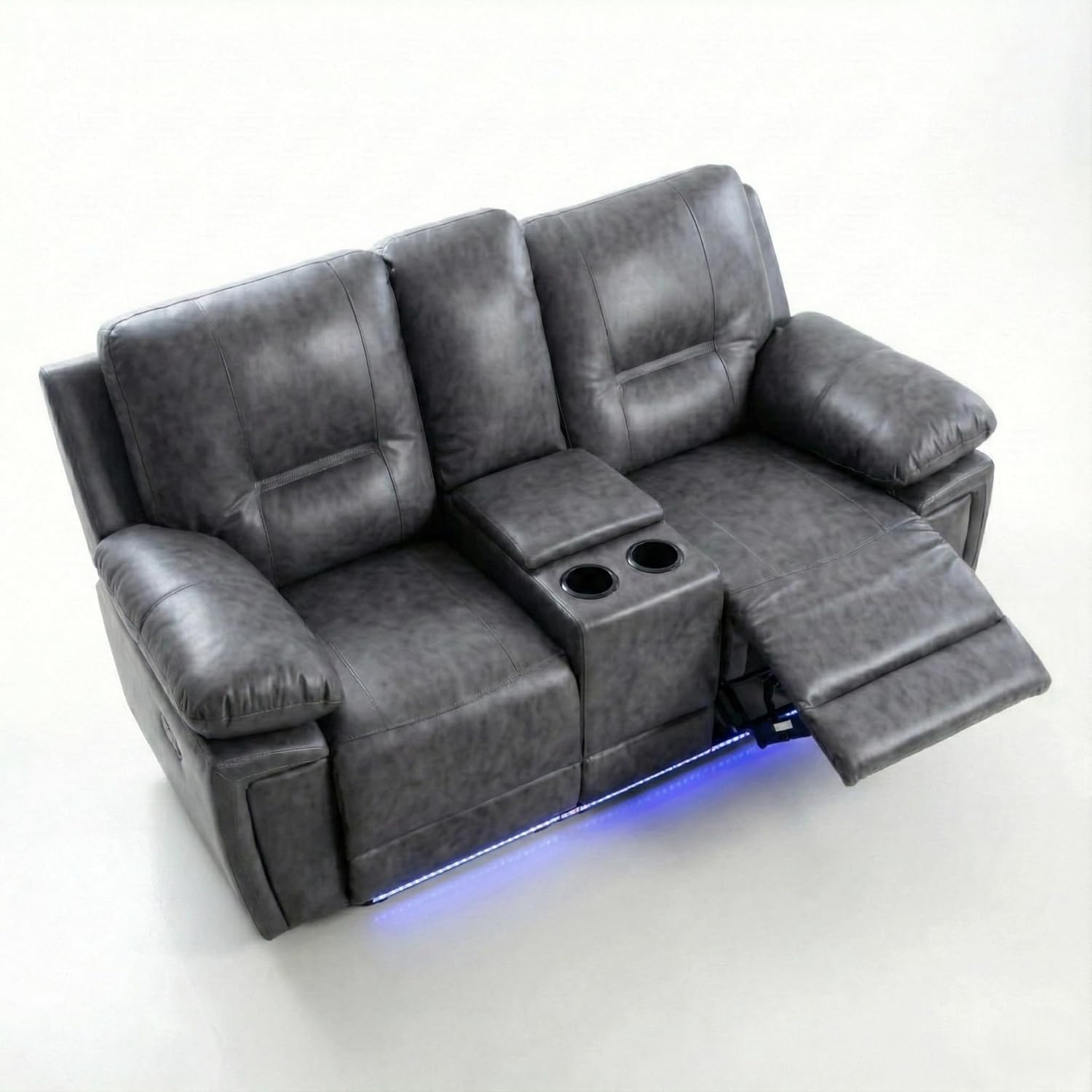 Sara Electric Leather 3+2 Seater Sofa Set Suite Black