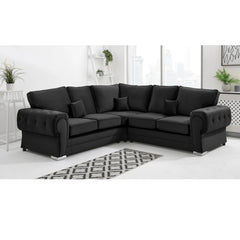 Chingford Plush Velvet Full Back 2c2 Corner Sofa