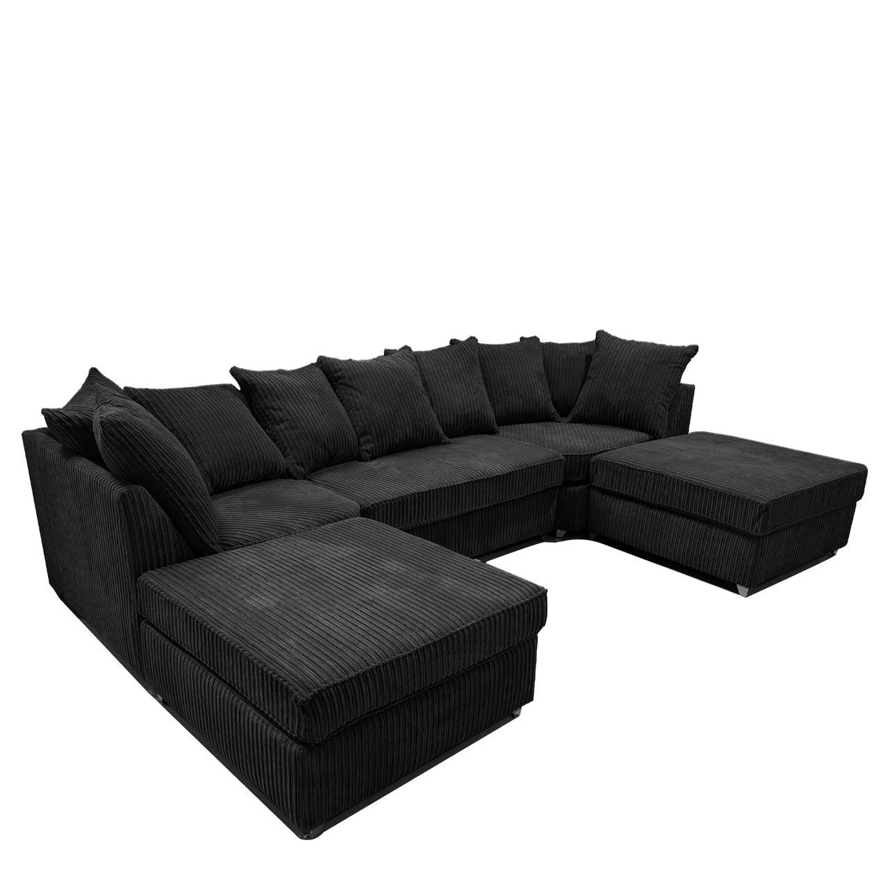 Bishop Scatter Back Large Jumbo cord U shaped Sofa