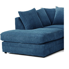 Hannah Jumbo Cord Scatter Back 4 Seater Left Hand Facing Corner Sofa Marine Blue
