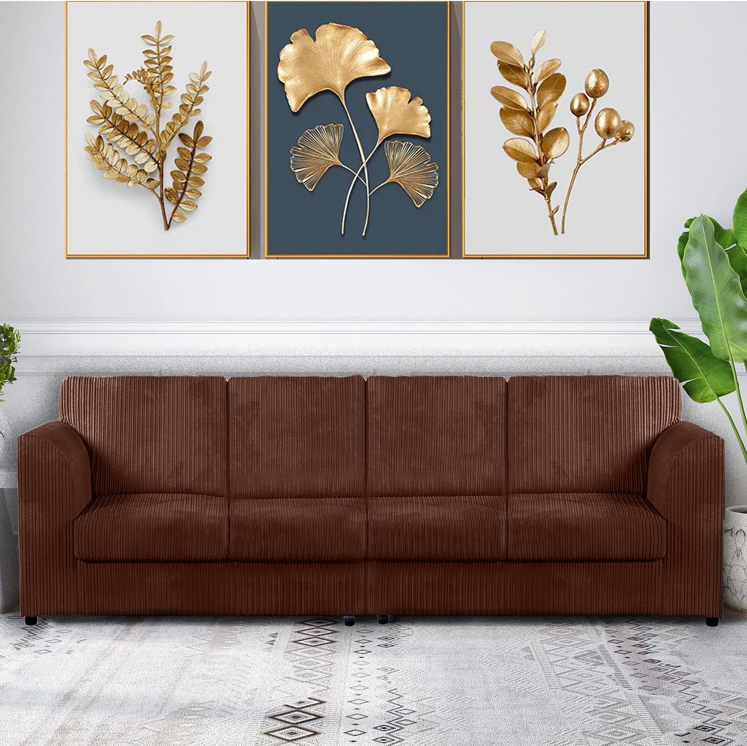 DYLAN 4 Seater Jumbo Cord Fabric Sofa