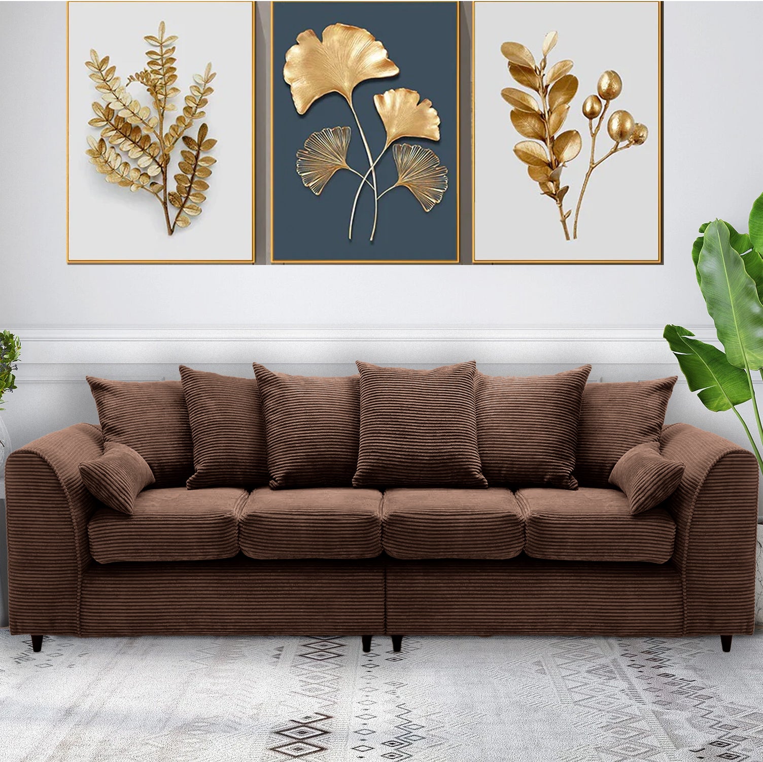 DYLAN 4 Seater Jumbo Cord Fabric Sofa