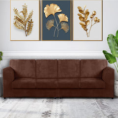 DYLAN 4 Seater Full Back Jumbo Cord Fabric Sofa Chocolate