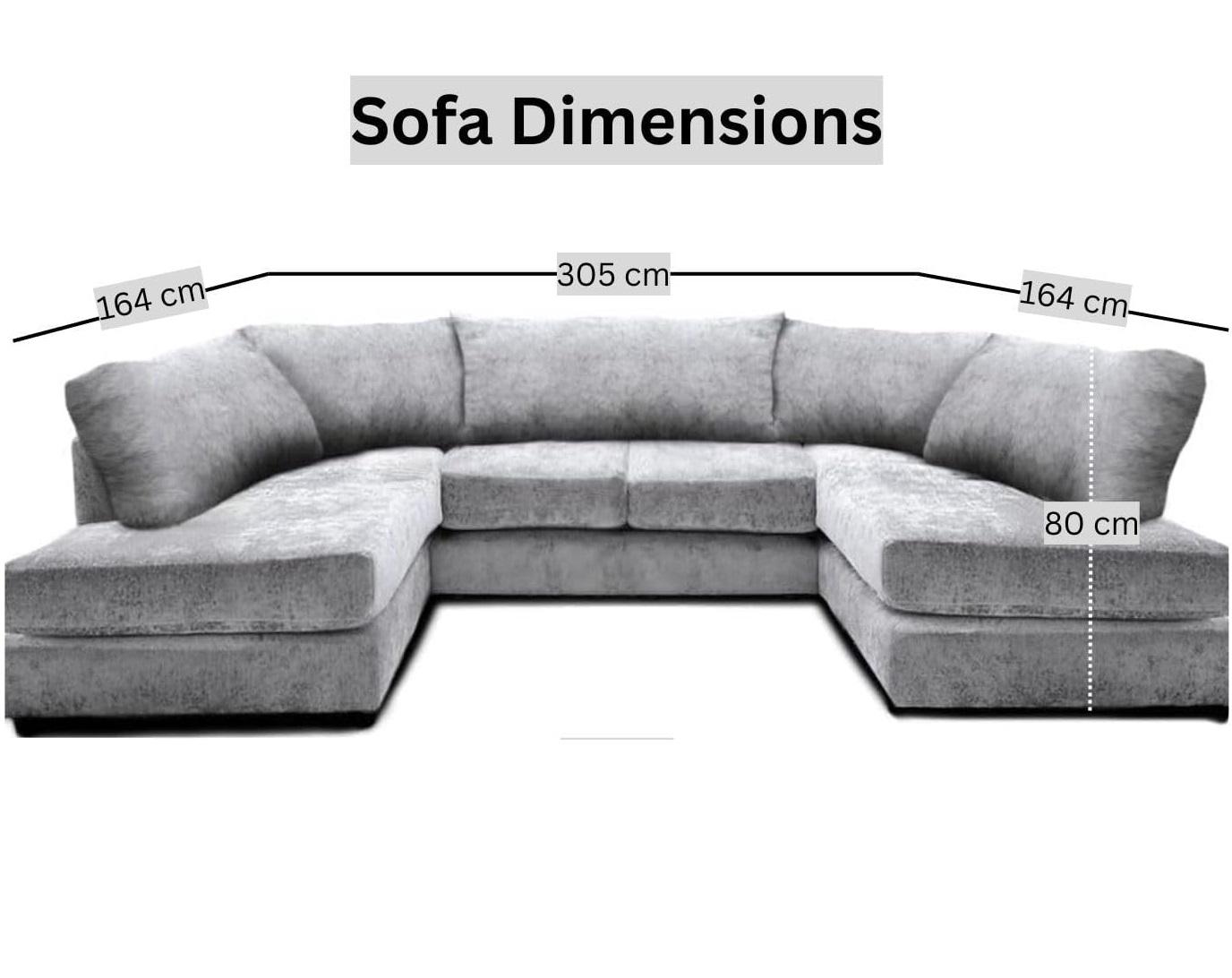 CAMBRIDGE U Shape Soft Chenille Full Back Sofa