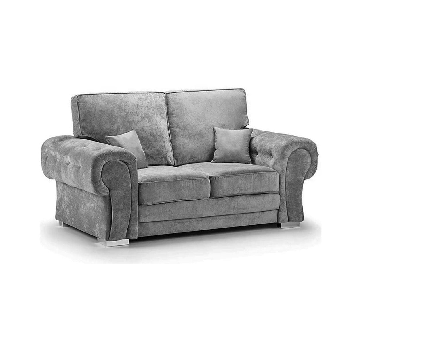 Chingford Full Back 3+2 Seater Sofa Set Chenille Fabric Grey