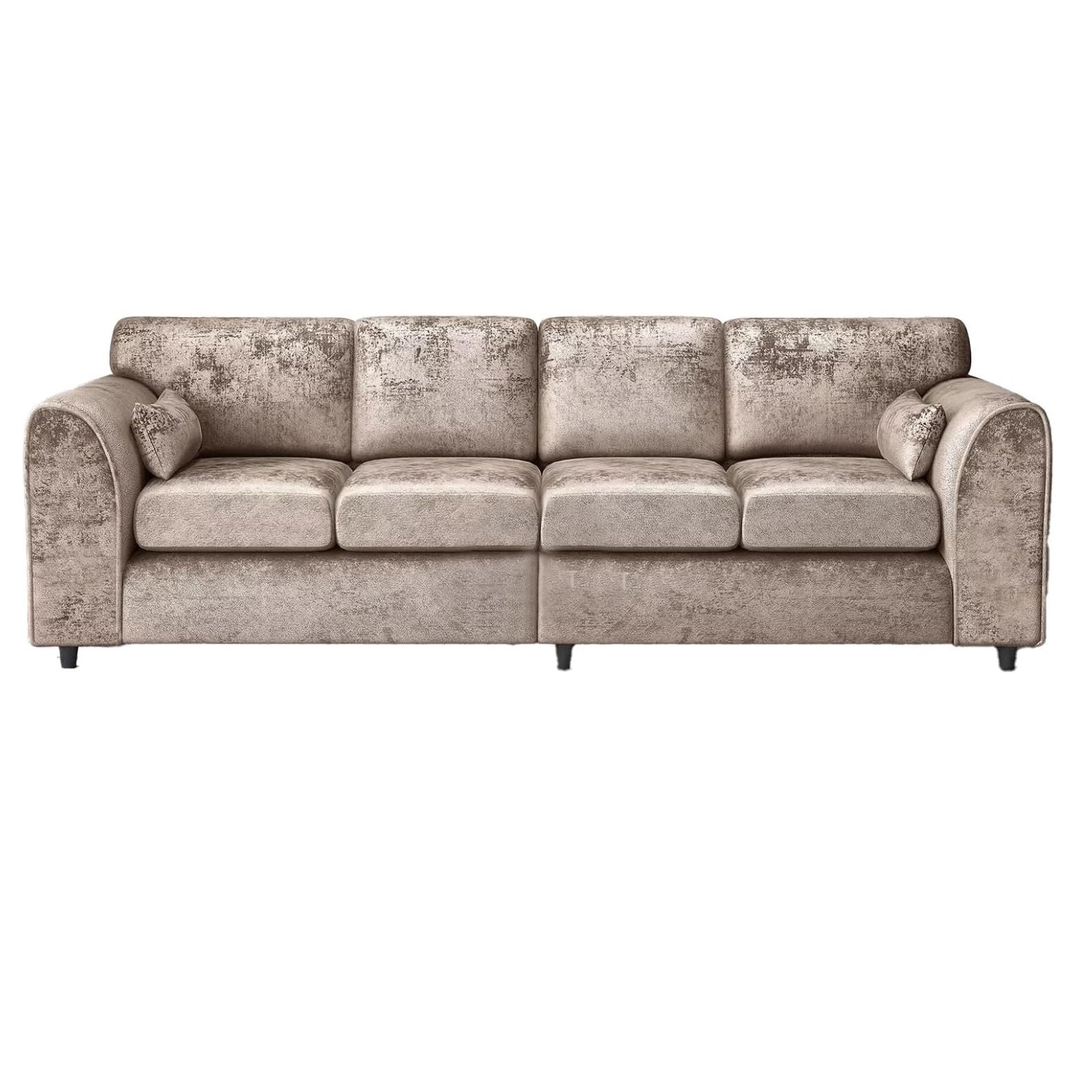 Bela Crushed Velvet 4 Seater Full Back Sofa Champagne