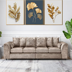 Bella Crushed Velvet 4 Seater Scatter Back Sofa Champagne