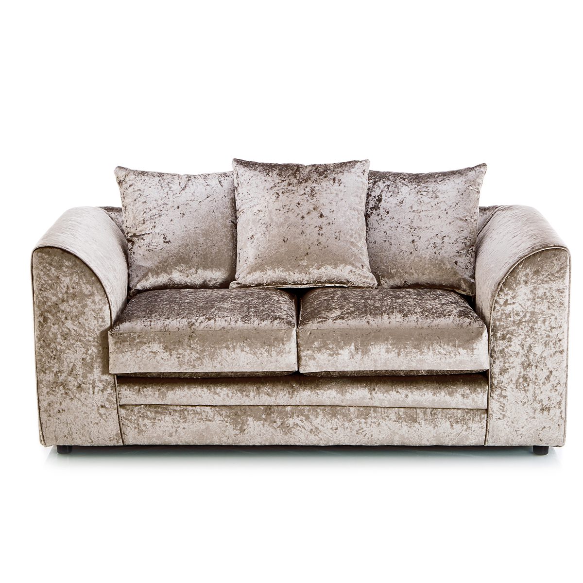 Aurora 2 Seater crushed Velvet Sofa in Champaign color