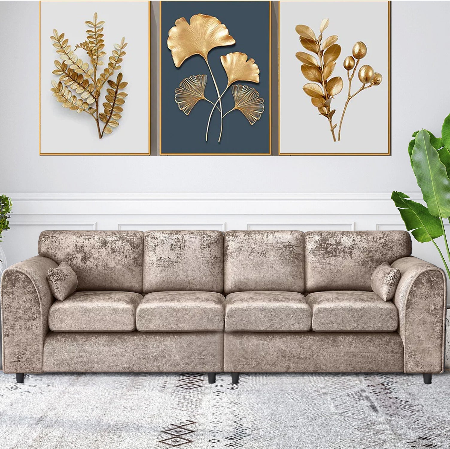 Bela Crushed Velvet 4 Seater Corner Sofa
