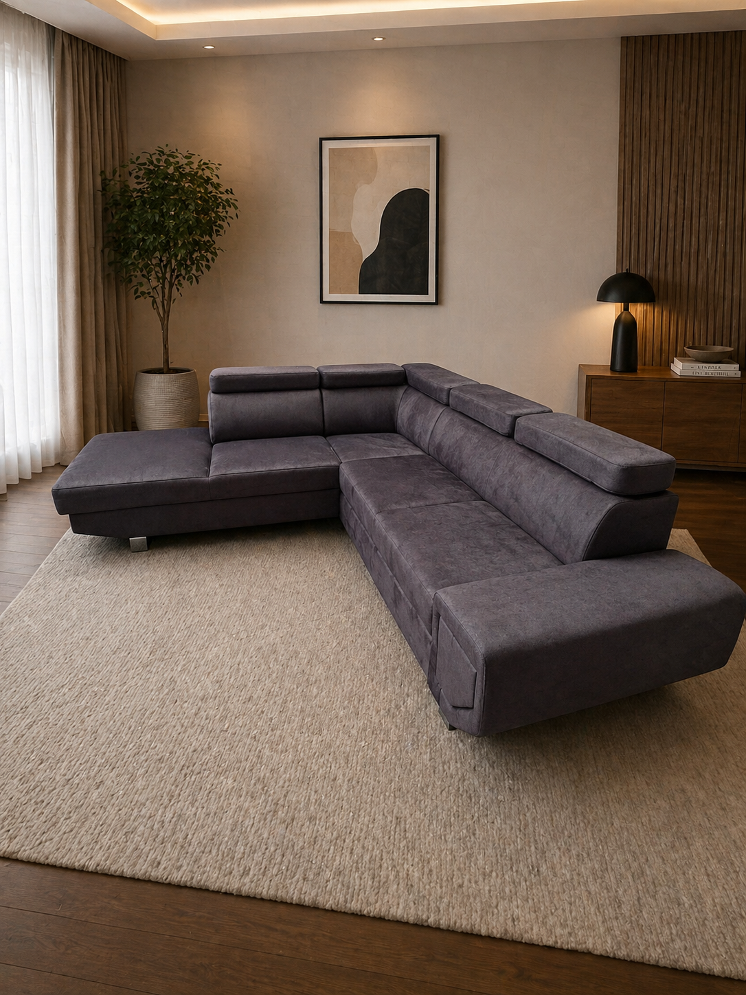 Artic corner sofa Storage Sofa Bed in Grey