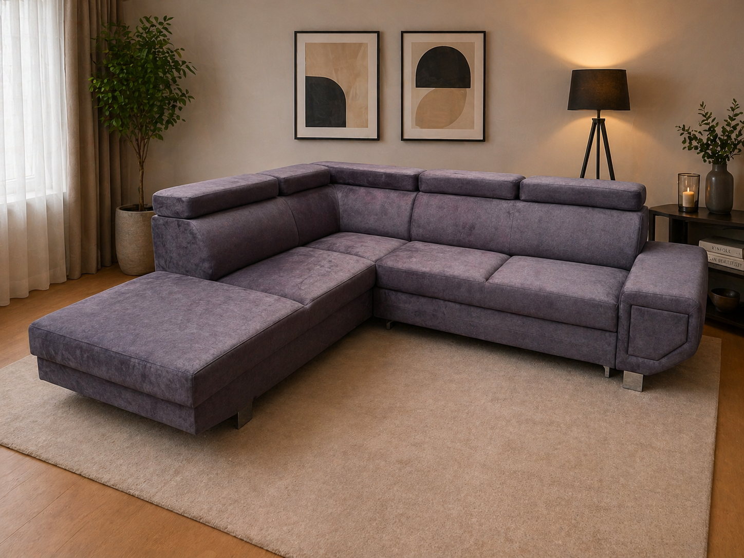 Artic corner sofa Storage Sofa Bed in Grey