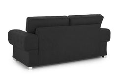 Chingford Full Back 3+2 Seater Sofa Set Chenille Fabric Black