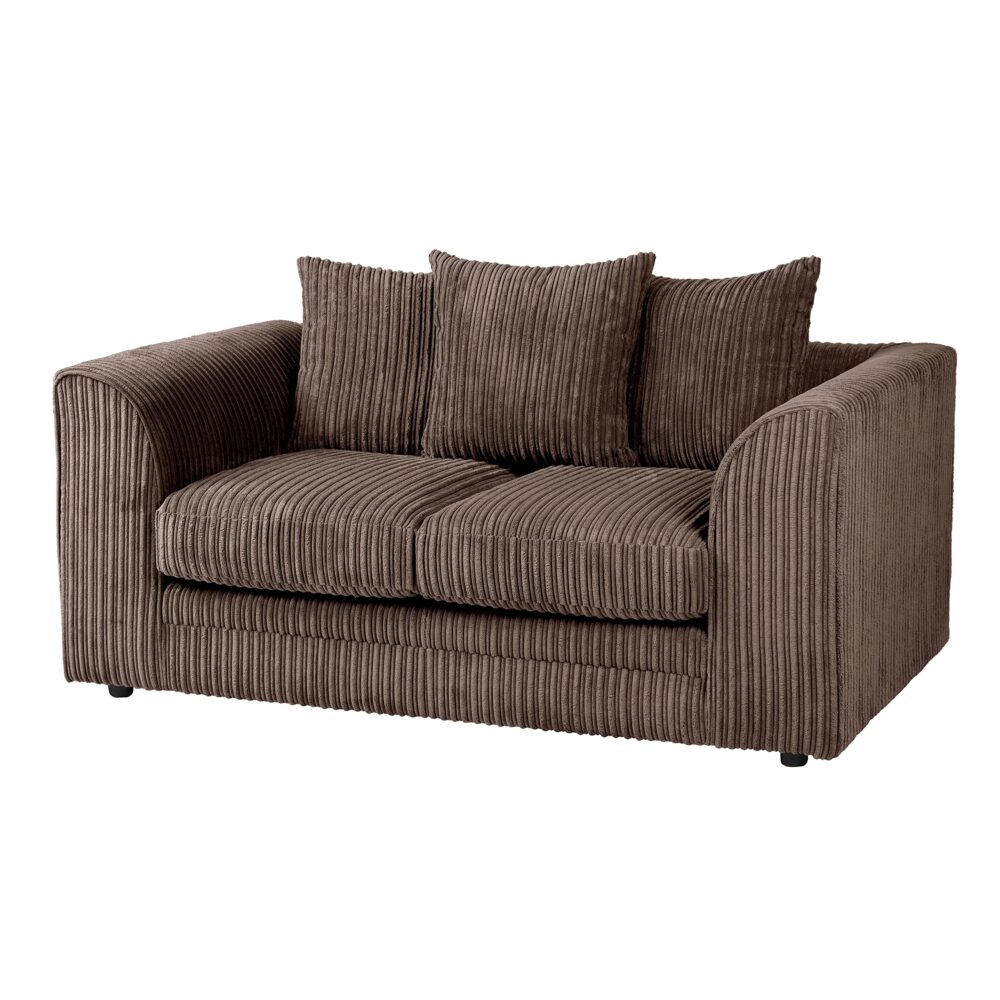 Hannah Jumbo Cord Scatter Back 2 Seater Sofa Chocolate