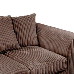 Hannah Jumbo Cord Scatter Back 3+2 Seater Sofa Suite Set Chocolate