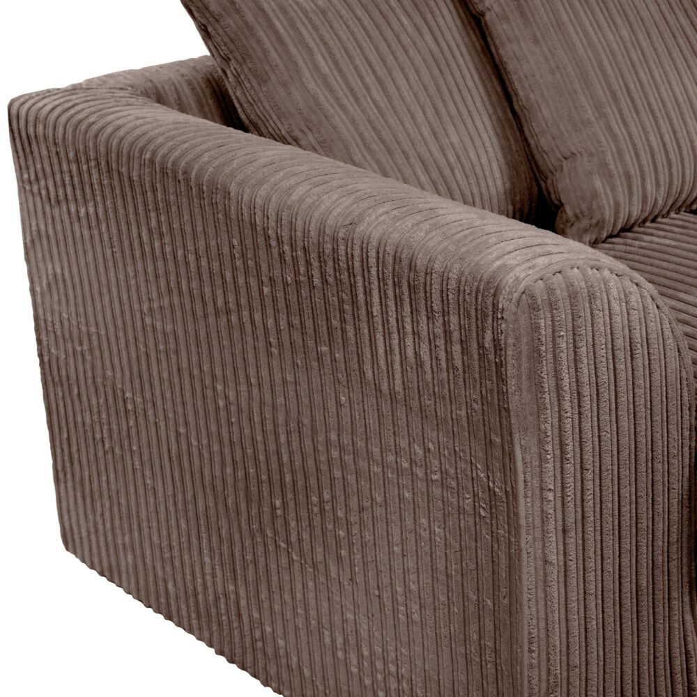 Hannah Jumbo Cord Scatter Back 2 Seater Sofa Chocolate
