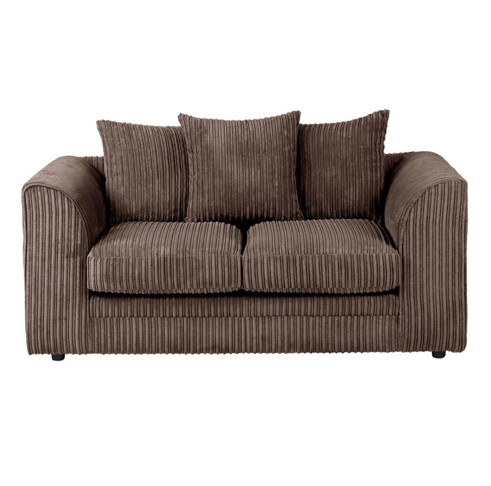 Hannah Jumbo Cord Scatter Back 2 Seater Sofa Chocolate