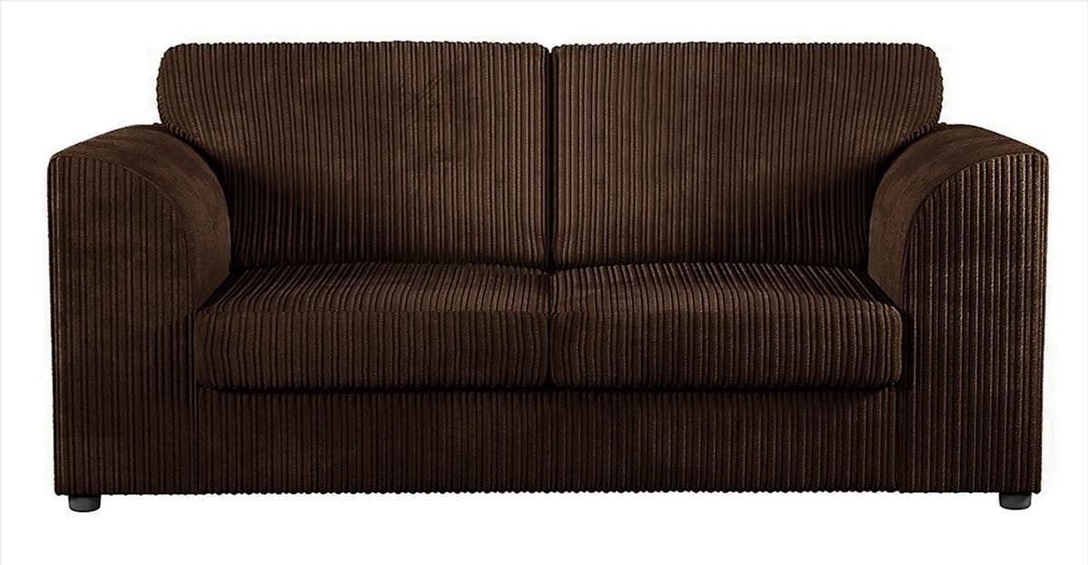 Hannah Jumbo Cord Full Back 3 Seater Sofa Chocolate