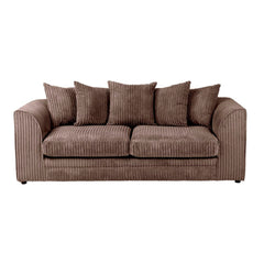 Hannah Jumbo Cord Scatter Back 3 Seater Sofa Chocolate