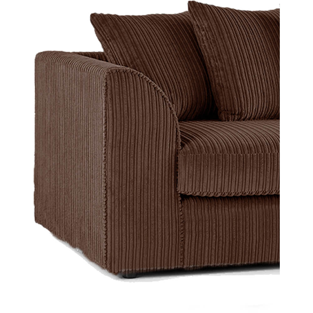 DYLAN 5 Seater Jumbo Cord Scatter Back Right Hand Facing Corner Sofa Chocolate