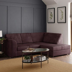 Hannah Jumbo Cord Full Back 4 Seater Right Hand Facing Corner Sofa Chocolate