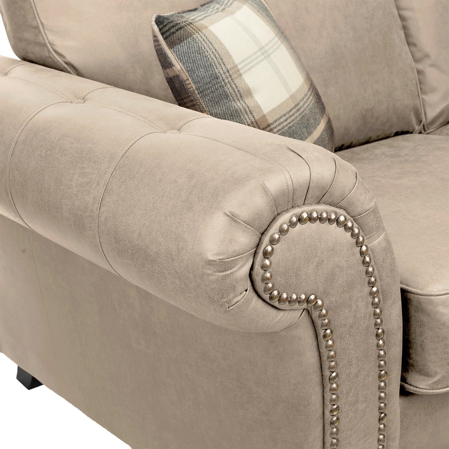Oakland Suede Leather 3 Seater Sofa