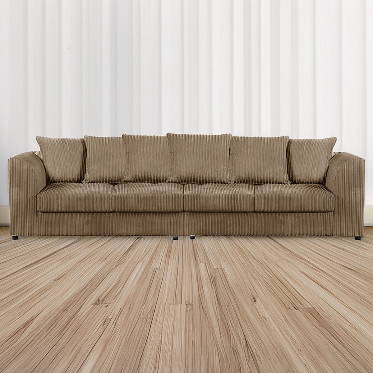 DYLAN 4 Seater Scatter Back Jumbo Cord Fabric Sofa