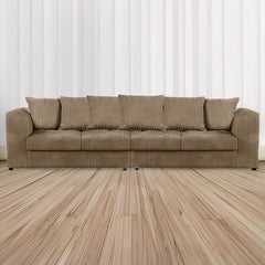 DYLAN 4 Seater Scatter Back Jumbo Cord Fabric Sofa Coffee