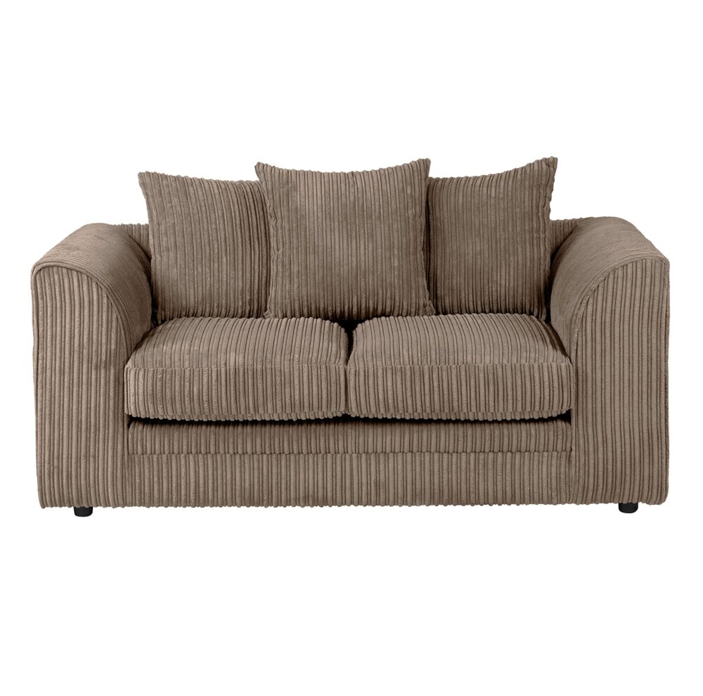 Hannah Jumbo Cord Scatter Back 2 Seater Sofa Coffee